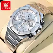 OLEVS Men's Watch Trend Fashion Fine Steel Original Brand Quartz Wristwatch