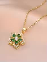 1pc Copper & Cubic Zirconia Plum Blossom Shaped Rotatable Women's Fashion