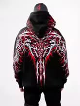 Mens Hoodie Hot Stamping Process Dark Reflective Embroidery Streetwear
